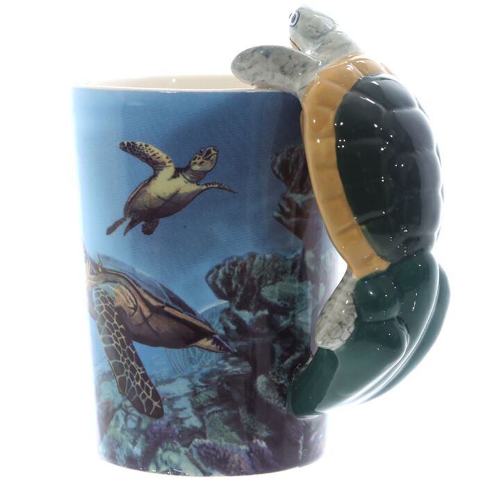 Mug à Anse Décorée - Tortue Animal Marin, Mer & Vie Marine