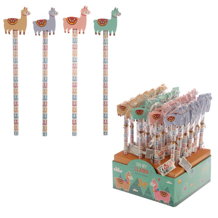 Crayon avec Embout Gomme Oh My Llama - Lama Alpaga