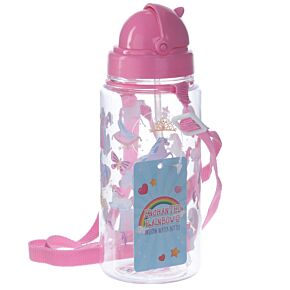 Gourde Enfant 450ml avec Paille & Cordon Enchanted Rainbow - Licorne