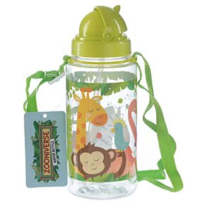 Gourde Enfant 450ml avec Paille & Cordon Zooniverse - Animaux du Zoo