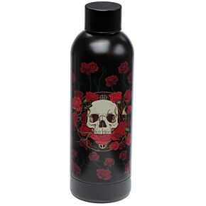 Bouteille Isolée (Gourde) 530ml en Acier Inoxydable Skulls & Roses - Crâne