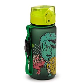 Gourde Enfant 350ml en Plastique Renforcé avec Couvercle à Bouton-poussoir - Dinosauria - Dinosaure