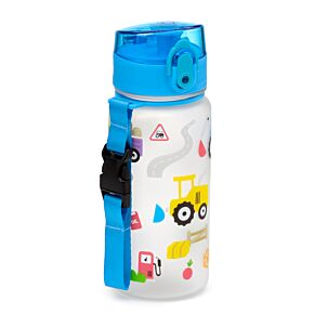 Gourde Enfant 350ml en Plastique Renforcé avec Couvercle à Bouton-poussoir - Little Tractors -  Tracteur de Ferme