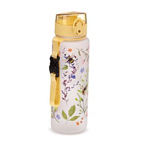 Gourde 600ml en Plastique Renforcé avec Couvercle à Bouton-poussoir - The Nectar Meadows - Abeille et Fleurs