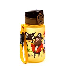 Gourde Enfant 350ml en Plastique Renforcé avec Couvercle à Bouton-poussoir - Jolly Rogers Pirates