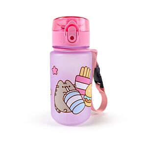 Gourde Enfant 350ml en Plastique Renforcé avec Couvercle à Bouton-poussoir - Pusheen le Chat Foodie 