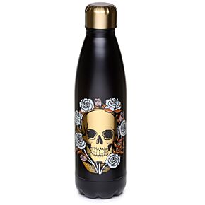 Gourde Isolée 500ml en Acier Inoxydable pour Boissons Chaudes ou Froides Skulls and Roses - Crâne