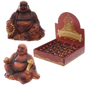 Mini Bouddha Porte-Bohneur A Collectionner Effet Boisé