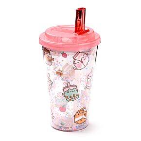 Verre Double-Paroi incassable avec paille Pusheen boissons