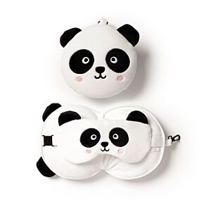 Coussin de Voyage Relaxeazzz Peluché 2-en-1 avec Masque Yeux - Panda