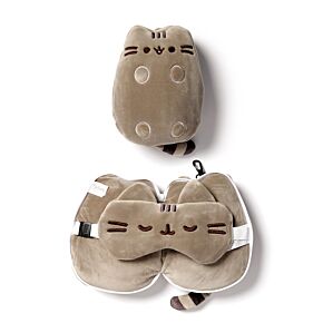 Coussin de Voyage Relaxeazzz Peluché 2-en-1 avec Masque Yeux Pusheen - Chat