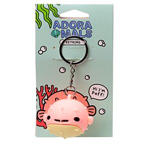 Porte-clés 3D Puff le Poisson Globe en PVC - Adoramals 