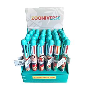 Stylo Multi-couleur (6 Couleurs) Adoramals Zooniverse - Animaux