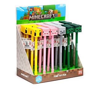 Stylo avec Embout Silicone Minecraft Pointe fine (Cochon/Abeille/Zombie/Squelette)