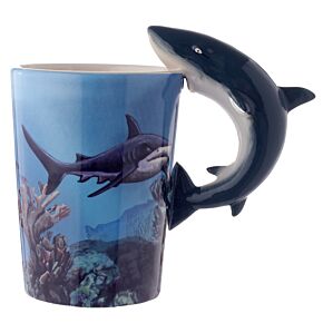 Mug en céramique avec anse decoree Requin par Lisa Parker