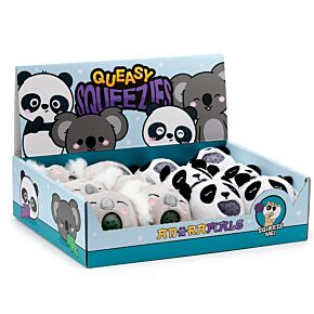 Jouet Peluché à Presser Queasy Squeezies Adoramals – Animaux Sauvages Panda & Koala