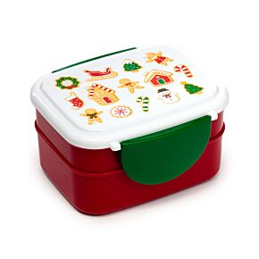 Boite Repas Bento Compartimentée avec couverts  - Pain d'épices de Noël 